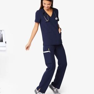 COPY - FIGS Navy Kade TALL Cargo Scrub Pants